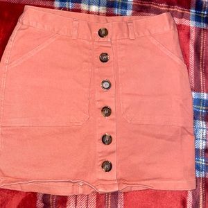 High Waisted Button Up Jean Skirt